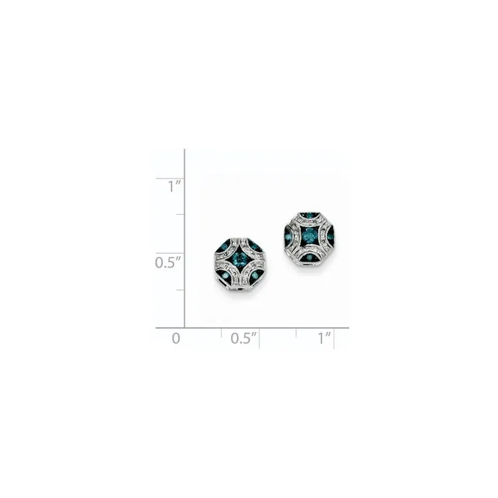 Earrings Goldia 14k White Gold White Blue Diamond Post Earrings