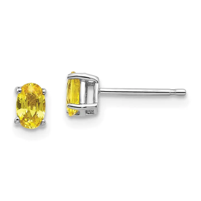 Earrings Goldia 14k White Gold Yellow Sapphire Earrings