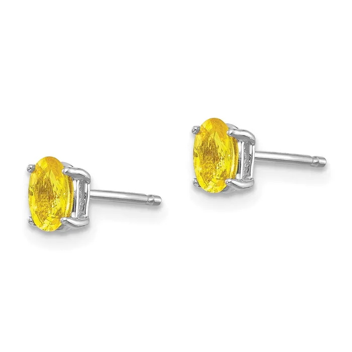 Earrings Goldia 14k White Gold Yellow Sapphire Earrings