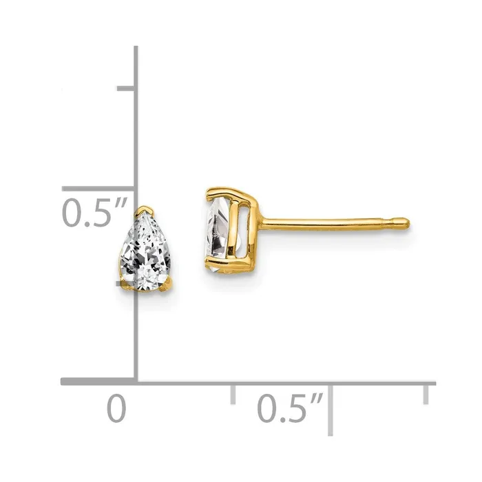 Earrings Goldia 14k Yellow Gold 5x3mm Pear Cubic Zirconia Earrings