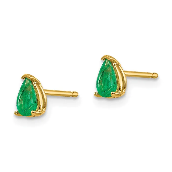 Earrings Goldia 14k Yellow Gold Emerald Post Earrings