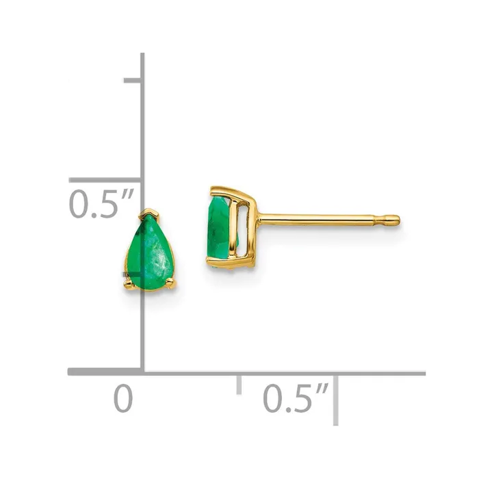 Earrings Goldia 14k Yellow Gold Emerald Post Earrings