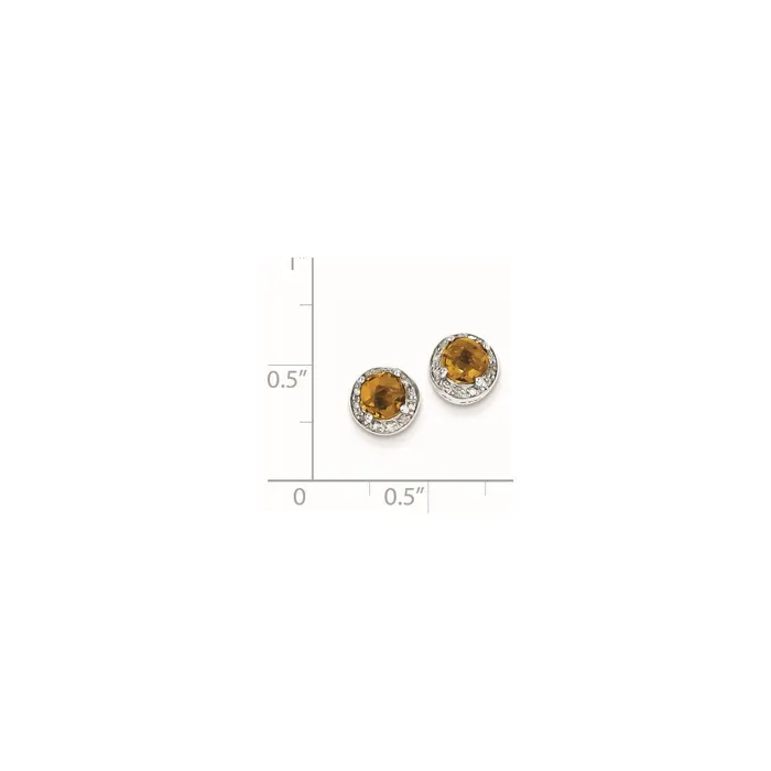 Earrings Goldia Sterling Silver Diamond Whiskey Quartz Earrings
