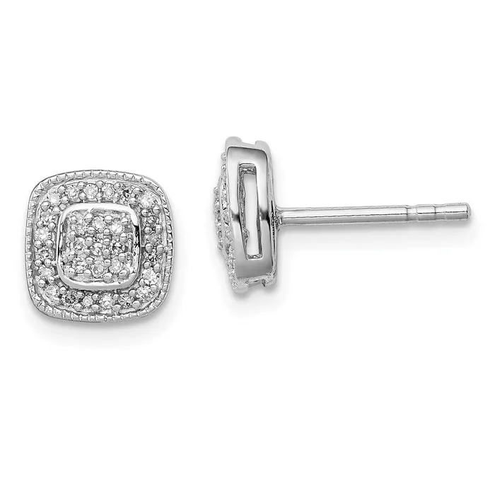 Earrings Goldia Sterling Silver Rhodium Diamond Post Earrings