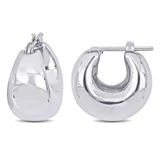 Earrings JMS always Original AMOUR 135mm Wide Huggie Earrings In 14K White Gold