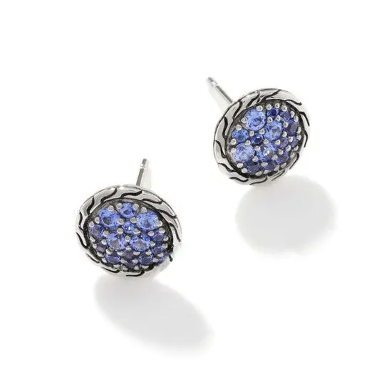 Earrings JMS always Original John Hardy Classic Chain Stud Earring with Blue Sapphire EBS903934BSP