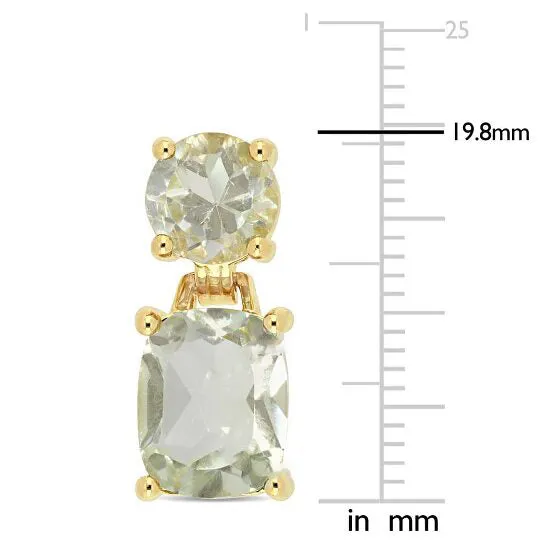 Earrings Original AMOUR 7 45CT TGW Round and Cushion Cut Green Quartz Dangle Earrings In Yellow Plated Sterling Silver JMS always Earrings Original AMOUR 7 45CT TGW Round and Cushion Cut Green Quartz Dangle Earrings In Yellow Plated Sterling Silver JMS always