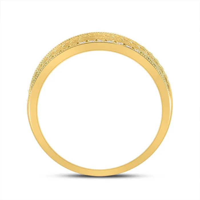 gndatlanta 14k Yellow Gold Round Diamond Wedding Band Ring 12 Cttw Rings