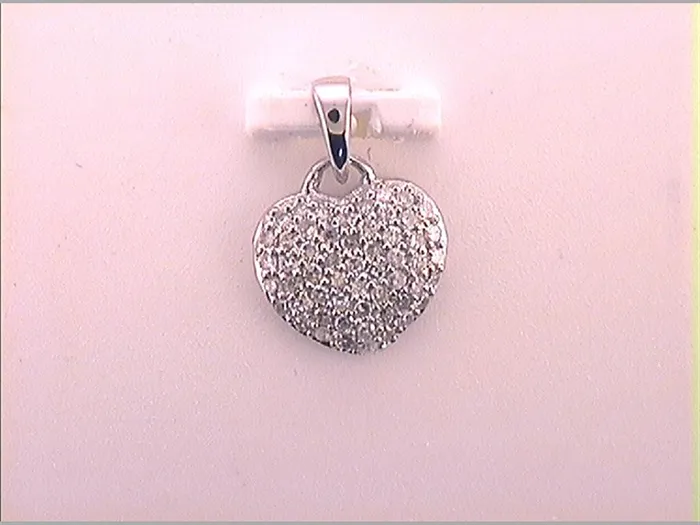 gndatlanta Necklaces 14k White Gold Round Diamond Fashion Heart Pendant 15 Cttw