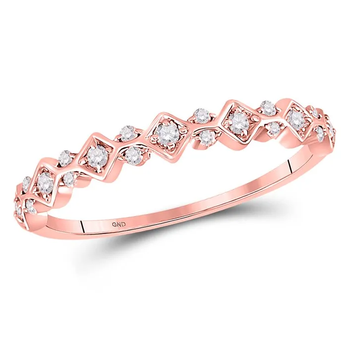 gndatlanta Rings 10k Rose Gold Round Diamond Stackable Band Ring 16 Cttw gndatlanta Rings 10k Rose Gold Round Diamond Stackable Band Ring 16 Cttw
