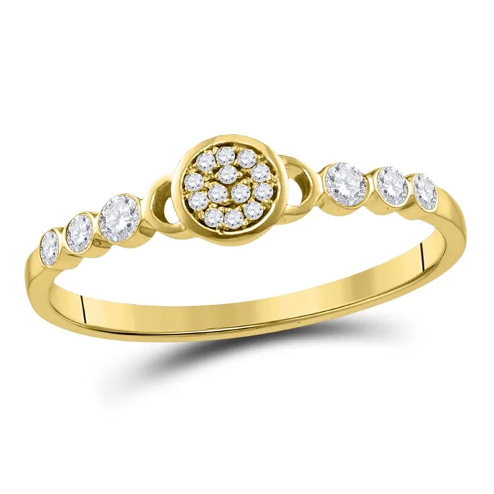 gndatlanta Rings 10k Yellow Gold Round Diamond Cluster Stackable Band Ring 16 Cttw gndatlanta Rings 10k Yellow Gold Round Diamond Cluster Stackable Band Ring 16 Cttw