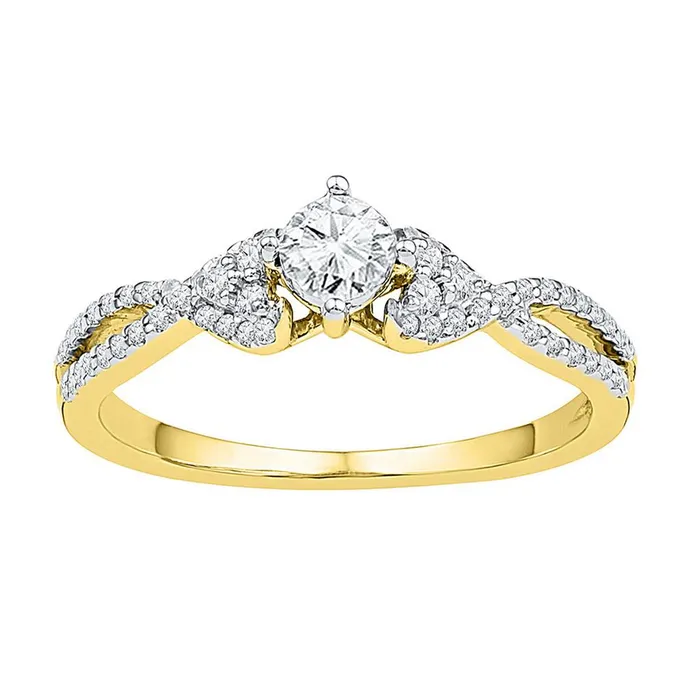gndatlanta Rings 10k Yellow Gold Round Diamond Solitaire Promise Ring 14 Cttw gndatlanta Rings 10k Yellow Gold Round Diamond Solitaire Promise Ring 14 Cttw