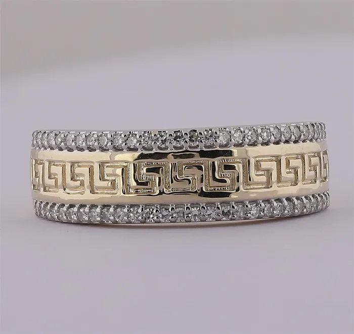 gndatlanta Rings 10k Yellow Gold Round Diamond Wedding Patterned Band Ring 13 Cttw