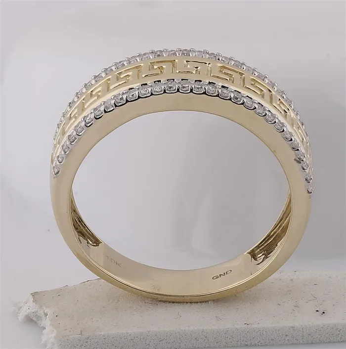gndatlanta Rings 10k Yellow Gold Round Diamond Wedding Patterned Band Ring 13 Cttw