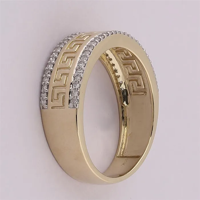 gndatlanta Rings 10k Yellow Gold Round Diamond Wedding Patterned Band Ring 13 Cttw
