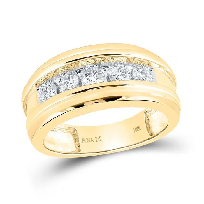 gndatlanta Rings 14k White Gold Round Black Diamond Band Ring 1 Cttw