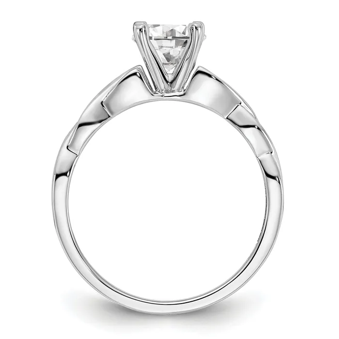 Goldia 125ct CZ Solid Real 14k White Gold Solitaire Engagement Ring Rings