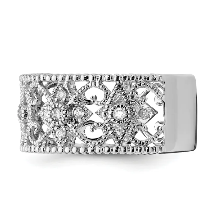 Goldia 14k White Gold 14 Ct Lab Grown Diamond VSSI G Fashion Band Ring Rings