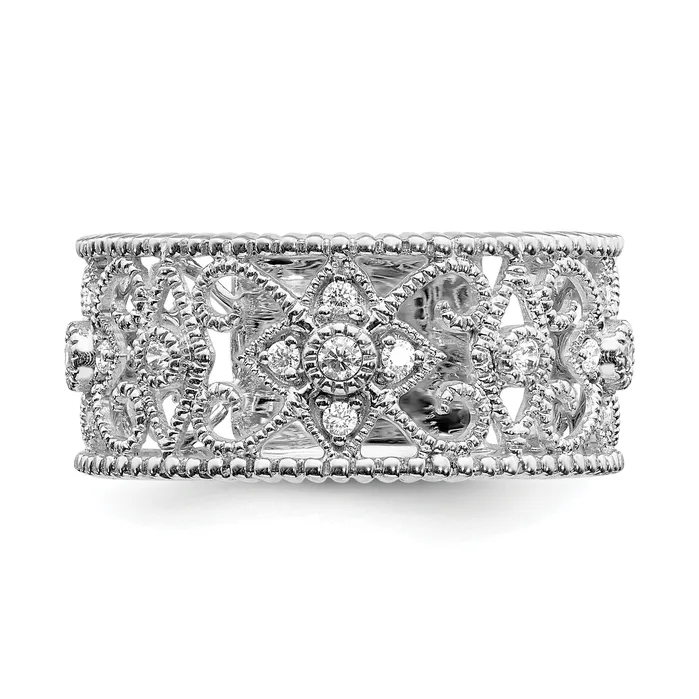 Goldia 14k White Gold 14 Ct Lab Grown Diamond VSSI G Fashion Band Ring Rings