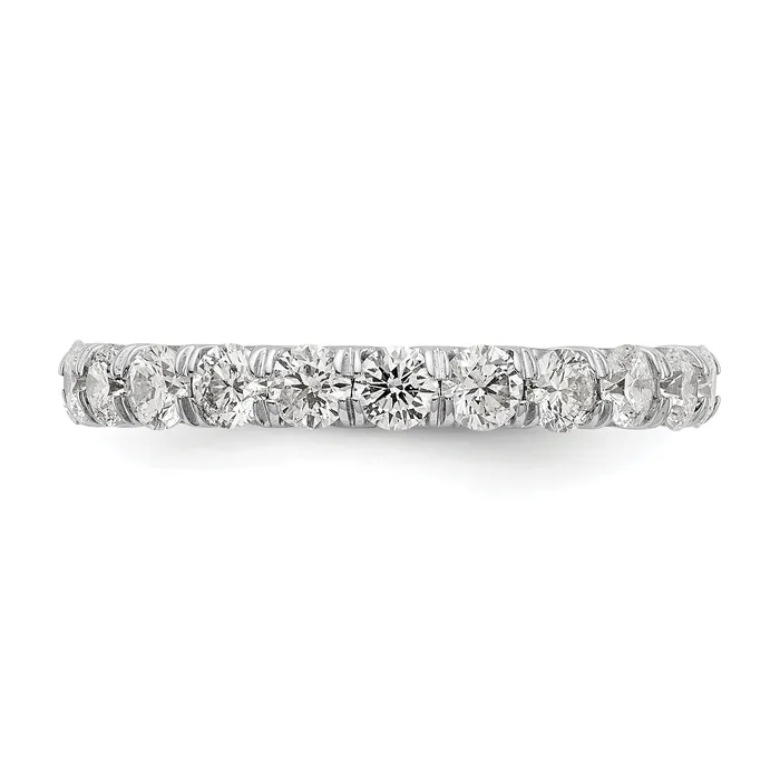 Goldia 14k White Gold 2 Ct Lab Grown Diamond VSSI G Shared Prong Eternity Band Ring Rings
