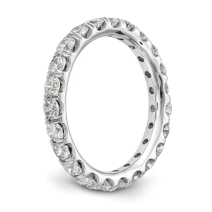 Goldia 14k White Gold 2 Ct Lab Grown Diamond VSSI G Shared Prong Eternity Band Ring Rings