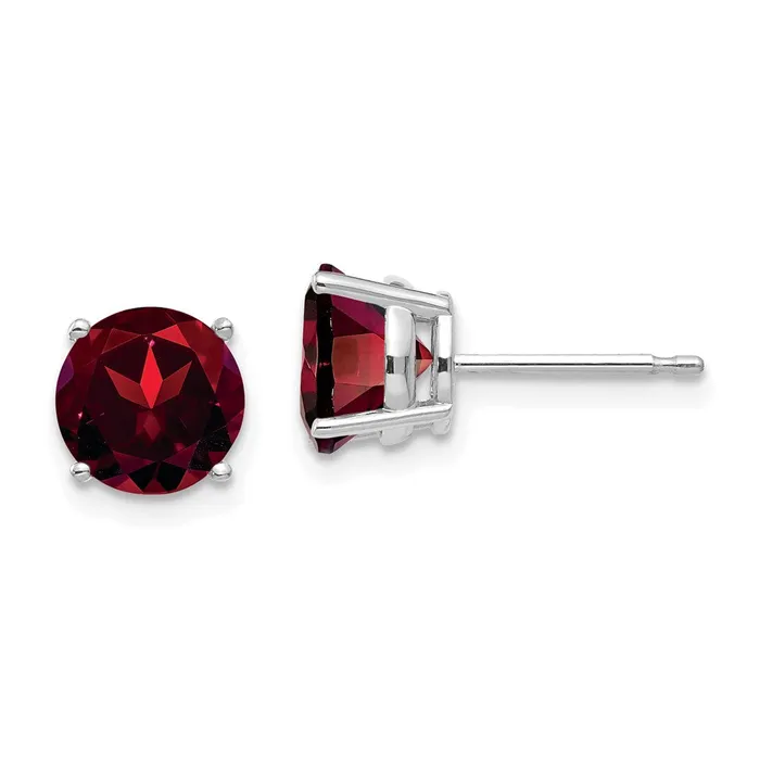 Goldia 14k White Gold 7mm Garnet Earrings Earrings