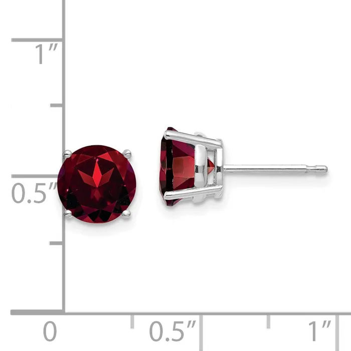 Goldia 14k White Gold 7mm Garnet Earrings Earrings