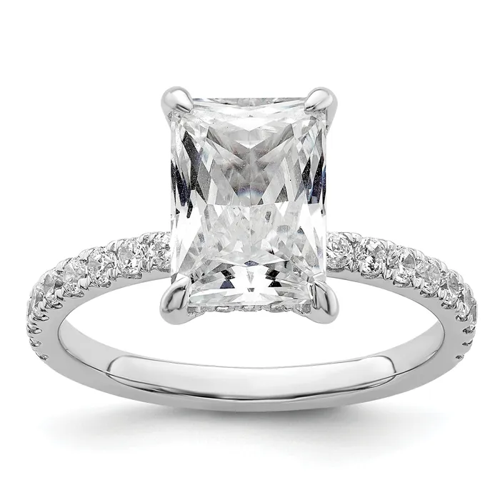 Goldia 14K White Gold Lab Grown Diamond VSSI FGH Flair Radiant Comp Engagement Ring Rings Goldia 14K White Gold Lab Grown Diamond VSSI FGH Flair Radiant Comp Engagement Ring Rings