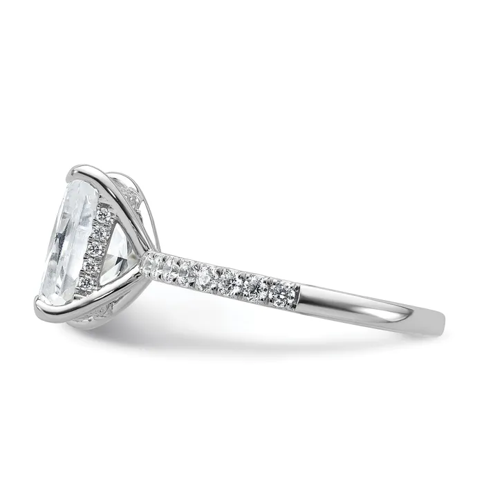 Goldia 14K White Gold Lab Grown Diamond VSSI FGH Flair Radiant Comp Engagement Ring Rings