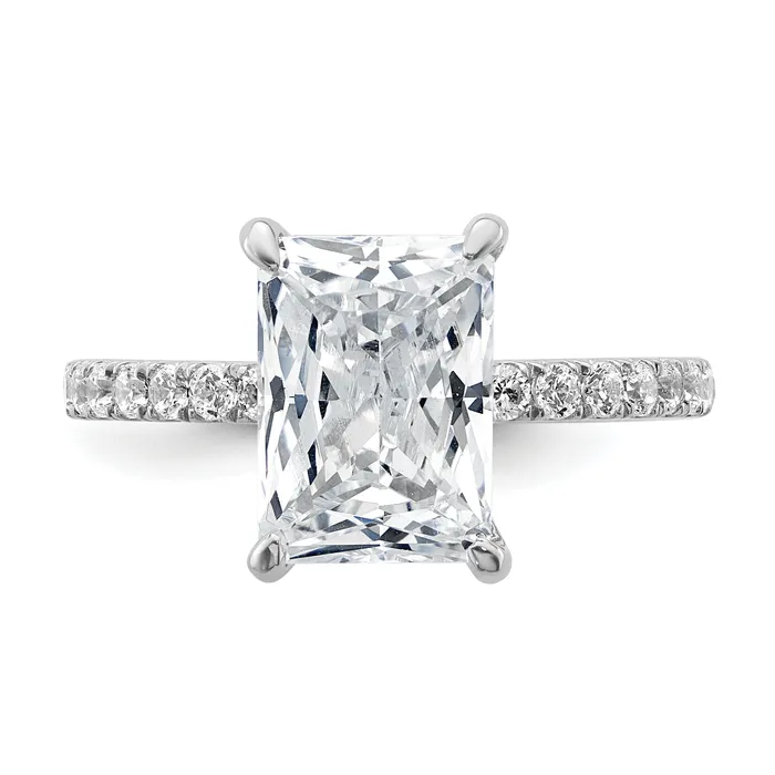 Goldia 14K White Gold Lab Grown Diamond VSSI FGH Flair Radiant Comp Engagement Ring Rings