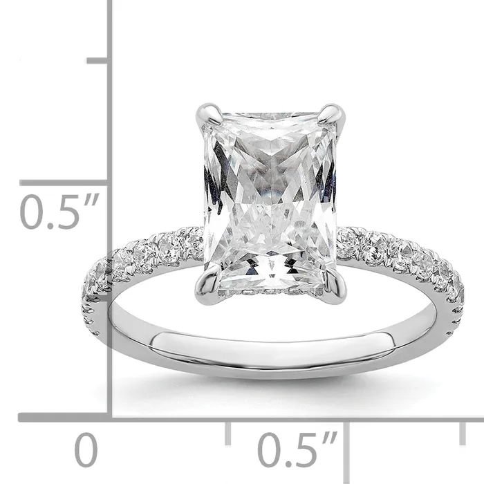 Goldia 14K White Gold Lab Grown Diamond VSSI FGH Flair Radiant Comp Engagement Ring Rings