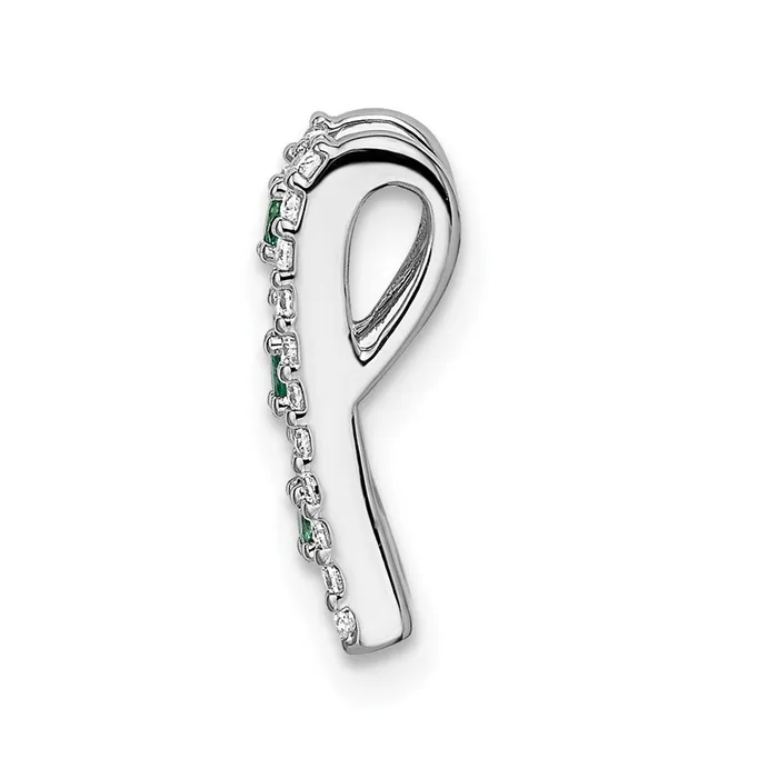 Goldia 14k White Gold Real Diamond u0026 Emerald Fancy Pendant Necklaces
