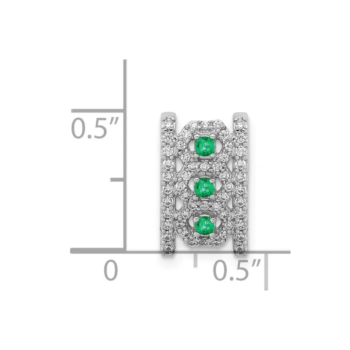 Goldia 14k White Gold Real Diamond u0026 Emerald Fancy Pendant Necklaces