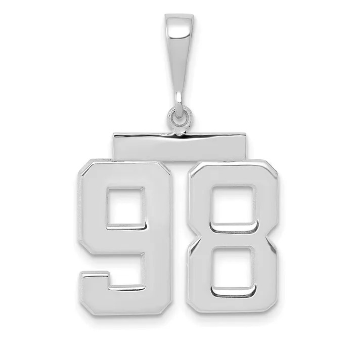 Goldia 14k White Goldw Medium Polished Number 98 Charm Charm Necklaces