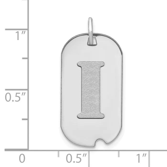 Goldia 14k White Goldw Polished Letter I Initial Dog Tag Pendant Necklaces