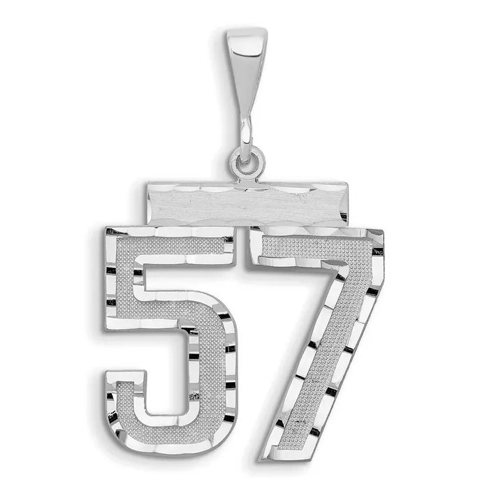 Goldia 14k White Goldw Small Brushed Diamondcut Number 57 Charm Charm Necklaces Goldia 14k White Goldw Small Brushed Diamondcut Number 57 Charm Charm Necklaces