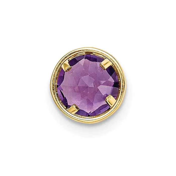 Goldia 14K Yellow Gold 6mm Amethyst Checker bezel pendant PreStyled Sets
