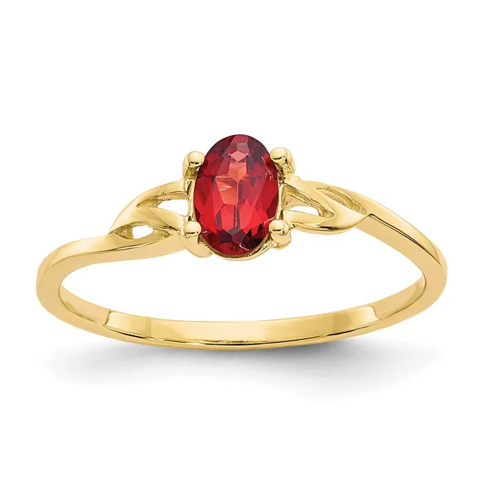 Goldia 14K Yellow Gold Garnet Birthstone Ring Rings