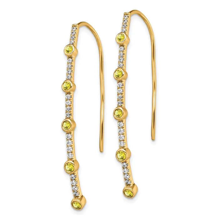 Goldia 14k Yellow Gold Lab Grown Diamond VSSI G CreatedYellow Sapphire Threader Earring Earrings
