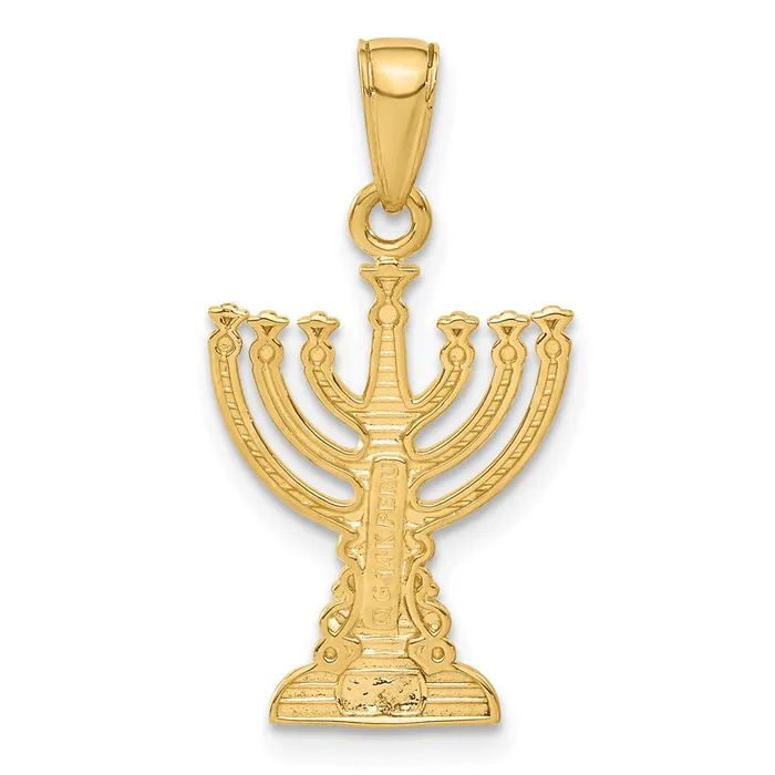 Goldia 14k Yellow Gold Menorah Pendant PreStyled Sets