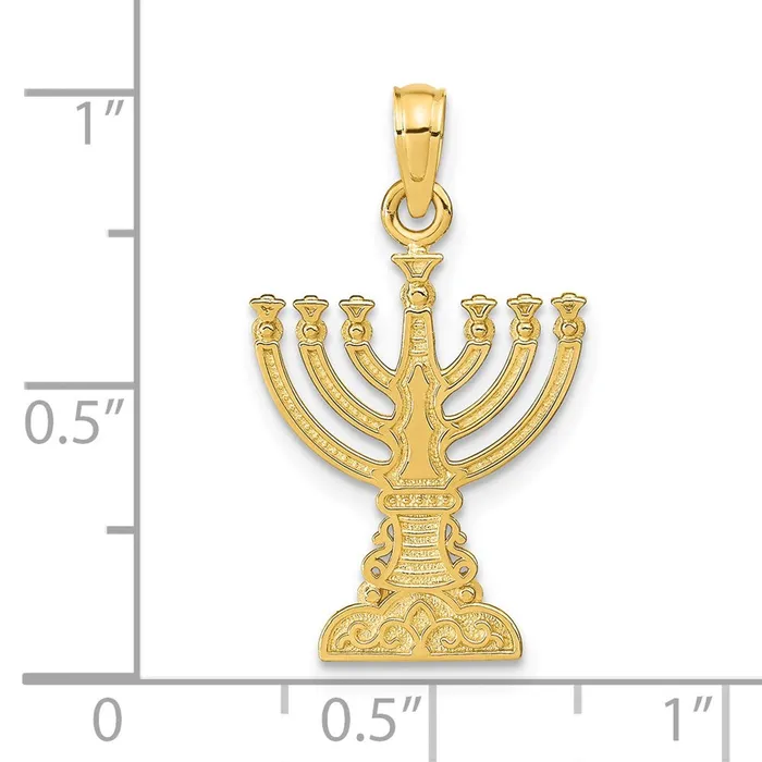 Goldia 14k Yellow Gold Menorah Pendant PreStyled Sets
