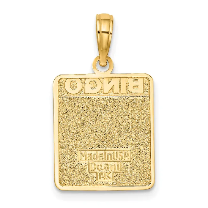 Goldia 14k Yellow Gold w Enamel Bingo Card Charm Charm Necklaces