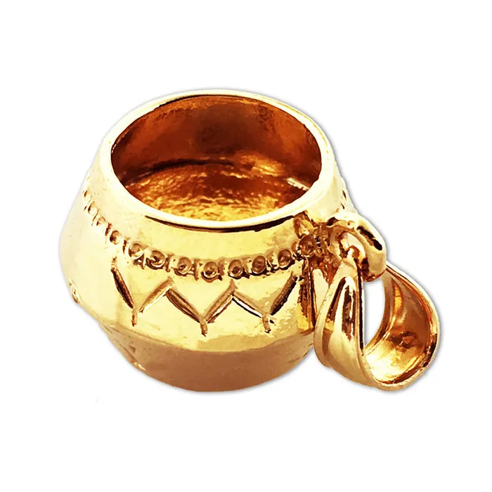 Goldia Charm Necklaces 14K Gold 3D Native Indian Pottery Charm