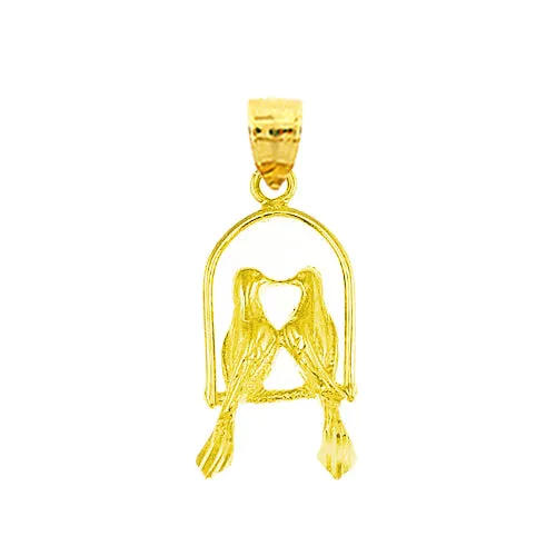 Goldia Charm Necklaces 14K Gold Lovebirds Charm