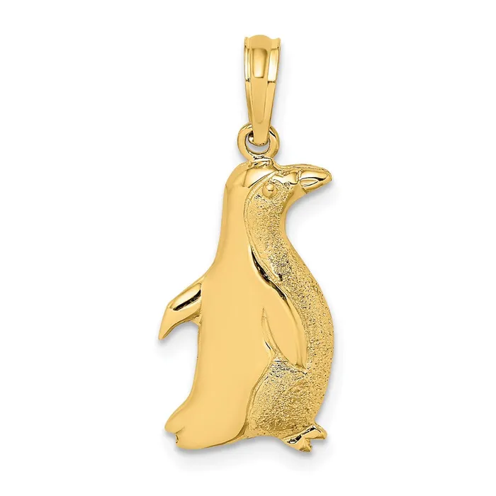 Goldia Charm Necklaces 14k Yellow Gold 2D Polished and Engraved Penguin Charm Goldia Charm Necklaces 14k Yellow Gold 2D Polished and Engraved Penguin Charm