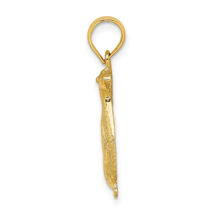 Goldia Charm Necklaces 14k Yellow Gold 2D Polished and Engraved Penguin Charm