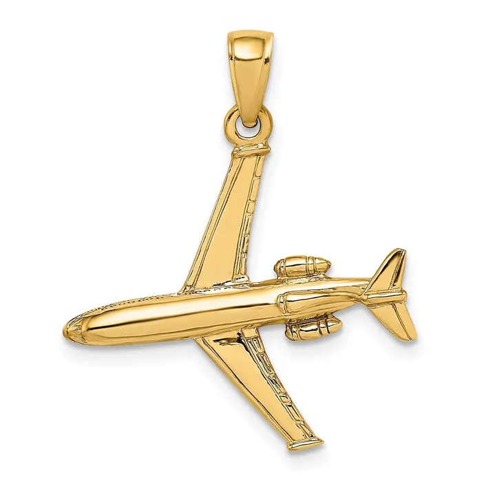 Goldia Charm Necklaces 14k Yellow Gold 3D Jet Charm