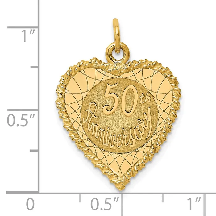 Goldia Charm Necklaces 14k Yellow Gold 50th ANNIVERSARY Charm