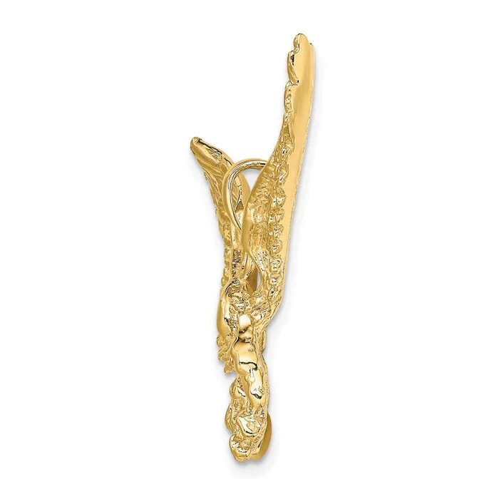 Goldia Charm Necklaces 14k Yellow Gold Eagle wBeak Touching Claws Charm