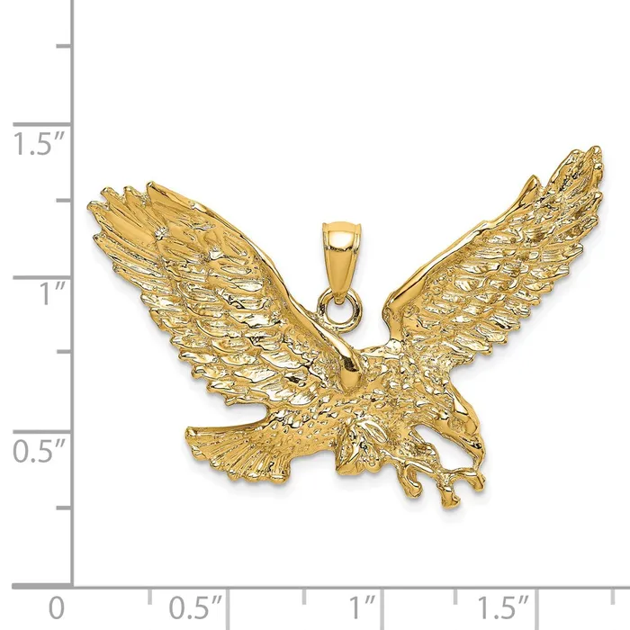 Goldia Charm Necklaces 14k Yellow Gold Eagle wBeak Touching Claws Charm
